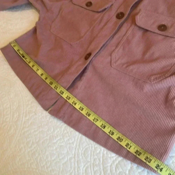 Avec Les Filles Corduroy Relaxed Fit Shacket Shirt Crop Jacket Womens Large Pink - Picture 11 of 17